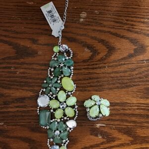 Simply Vera Vera Wang Green and Silver Bracelet Set